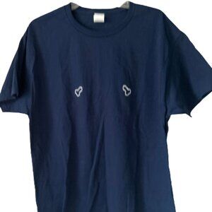 Men's Size Large HANES Cotton Blue Tee T-Shirt